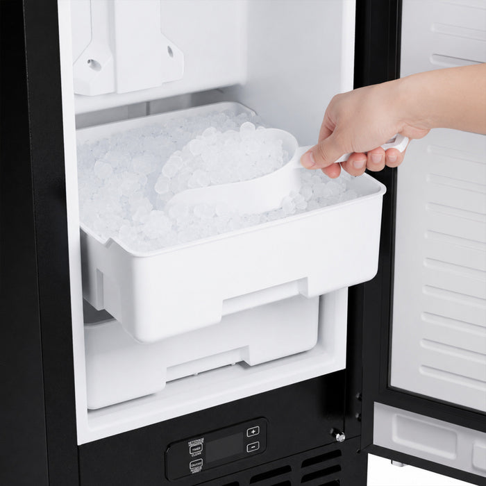 Forno Cristallo 15 Inch Freestanding/Undercounter Ice maker, 66.1 lbs, Black- FIMBI7307-15BLK Ice Maker