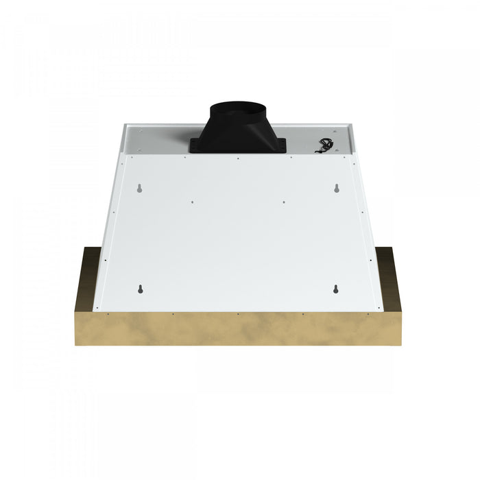 Forno Vittorio 36-Inch Wall Mount Range Hood, White with Antique Brass Trim-FRHWM5078-36BLK