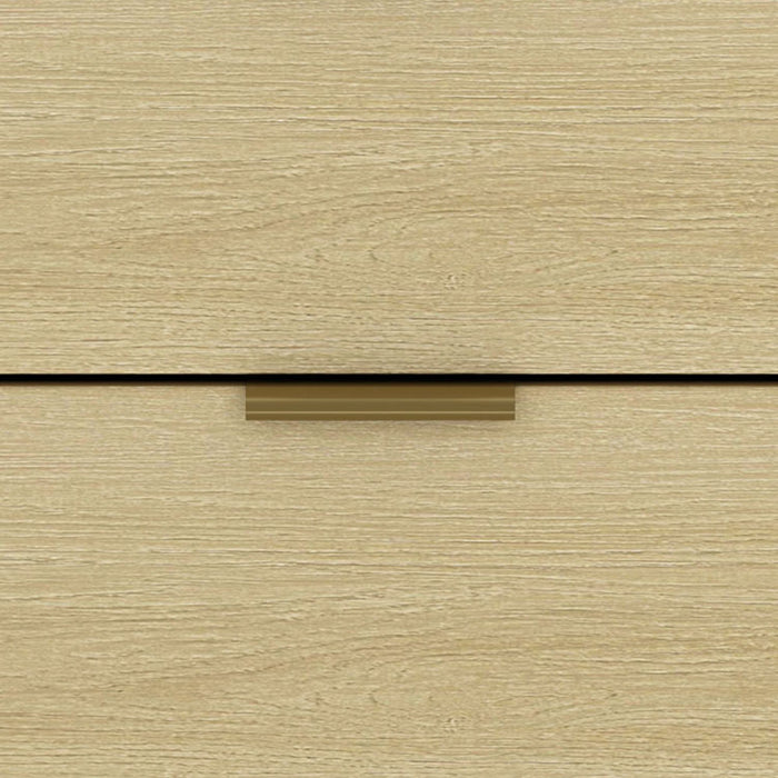 Olivia Manhattan Modern 71\" Dresser in Natural Oak (6-Drawer)