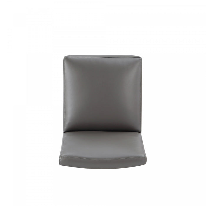 Anna Square Modern Vegan Leather Dining Chair in Graphite - Set of 2