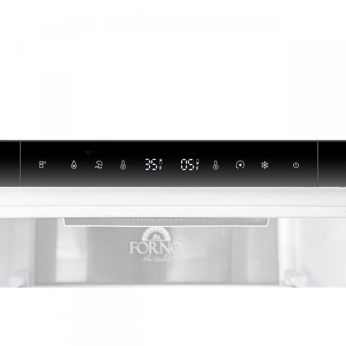 Forno Custodia 24\" Bottom Freezer, 10.3 cu.ft., Right Swing, Total No frost, White - FFFFD1766-24WHT-RS Refrigerator