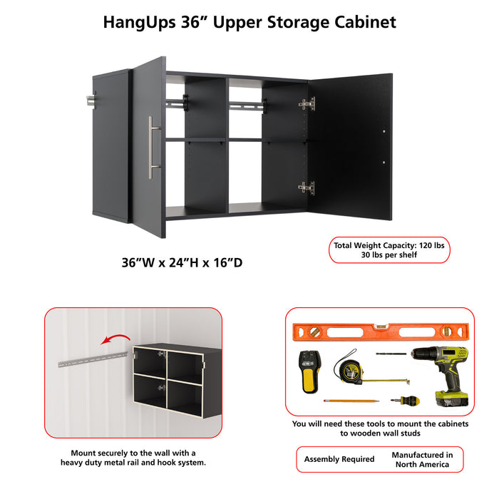 Hangups 36\" Upper Storage Cabinet - Black