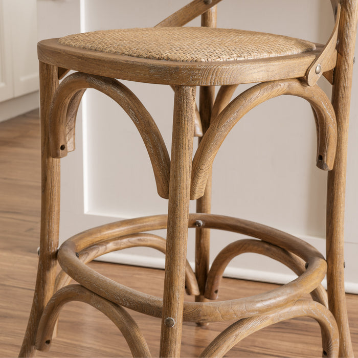 Roxy Solid Wood Counter-Height Stool - Grey
