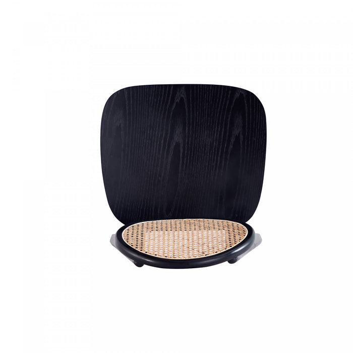 Versailles Industry Chic Wood Dining Chair in Black and Natural - Set of 4