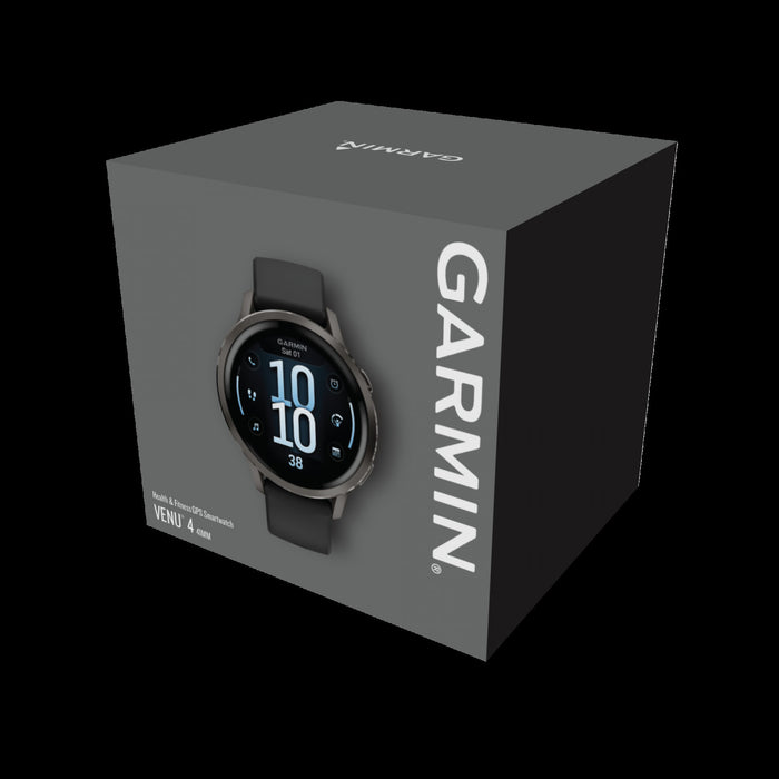 Garmin Venu 4 41mm Slate Black GPS Smartwatch - Training Wearable, Heart Rate, Stress Track, Workout Suggestions, Training Readiness, Mixed Sessions