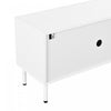 Serene 70.8 Inch Modern TV Cabinet with Curved Line Doors and Metal Legs, White | Serene Meuble TV Moderne 70.8 po avec Portes a Lignes Courbees et Pieds Metalliques, Blanc