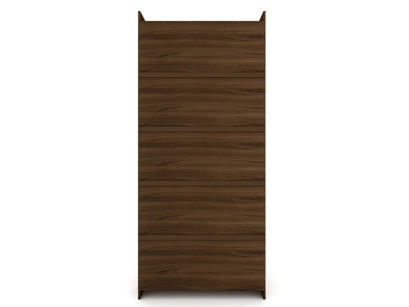 Mulberry Contemporary Modern 36\" Wardrobe Closet in Chestnut Brown