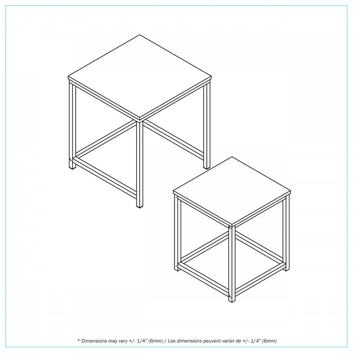 Quartz Two Square Nested Tables Marble Top