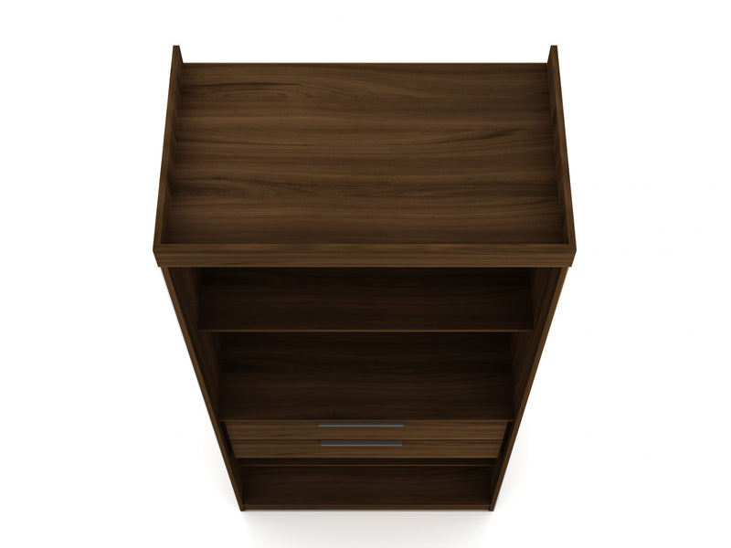 Mulberry Contemporary Modern 36\" Wardrobe Closet in Chestnut Brown - Set of 3