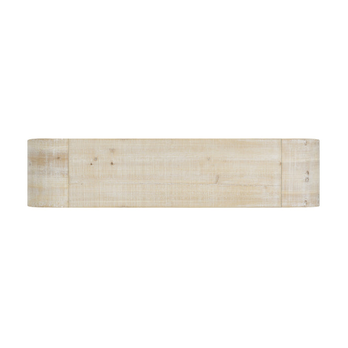Cedar 52 Inch Wood Console Table with Curved Edge and Distressed Finish, Natural