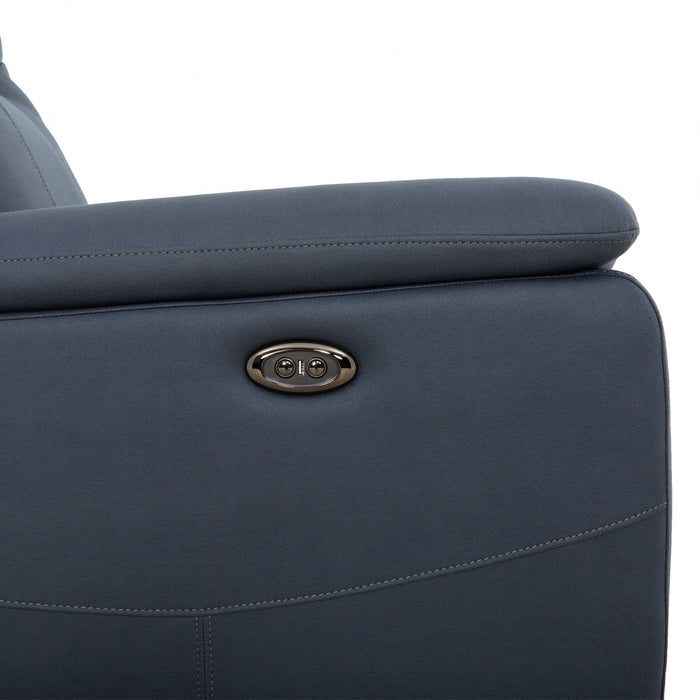 Sutton 81 in. Upholstered Power Recliner Sofa - Blue