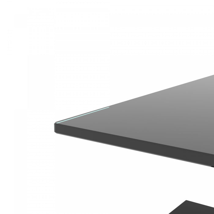 Liam Modern Rectangle Clear Tempered Glass Coffee Table,Black