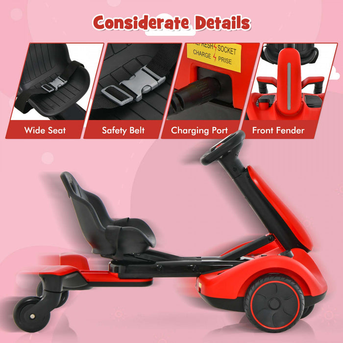 Costway 6v Kids Ride On Drift Car Electric Drifting Go Kart For Kids With 360° Spin Red