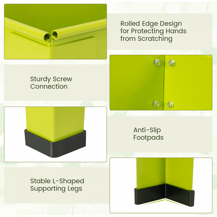 Costway 40\" Raised Garden Bed With Legs Metal Elevated Planter Box Drainage Hole Backyard Green