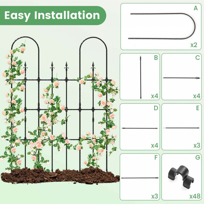 Costway 2 Pcs Garden Trellis For Climbing Plants Rustproof Metal Plant Support Frame