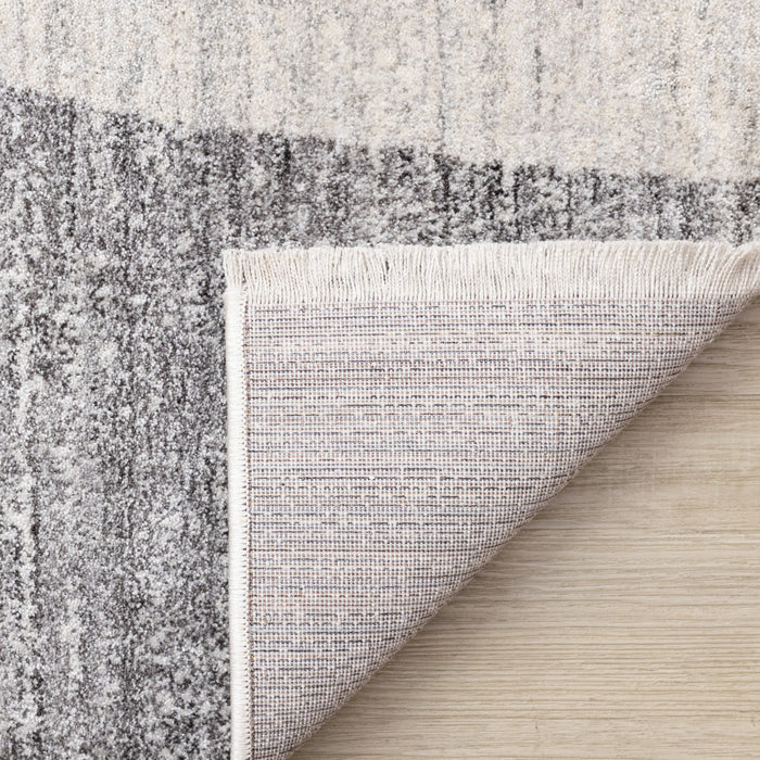 Olivia Grey Black Cream Geometric Rug, 5'3\" x 7'10\" Indoor Area Rug