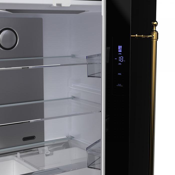 Forno Luigi 33 Inch Black French Door Refrigerator, 18 cu.ft. - FFFFD1791-33BLK