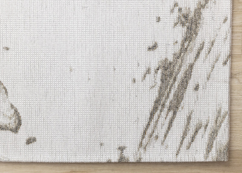 Kylie Soft Cream Taupe Brush Strokes Area Rug - 7'10\" x 10'10\"