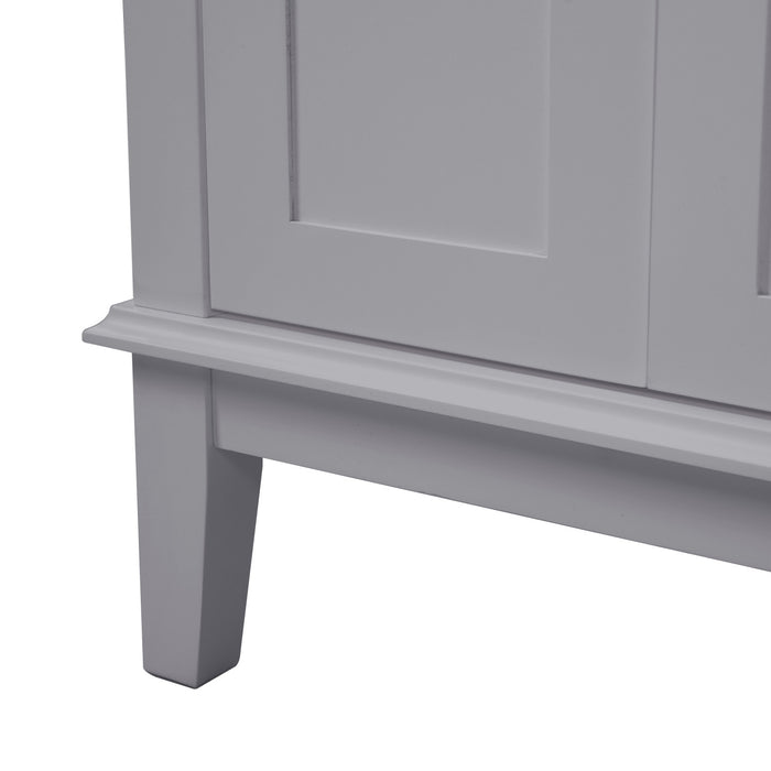 Savannah 30 Inch Bathroom Vanity with Ceramic Sink and Spacious Storage Cabinet, Grey
