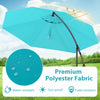 Costway 10 FT Patio Offset Umbrella with Easy Tilt Adjustment Crossed Base Vented Top Turquoise