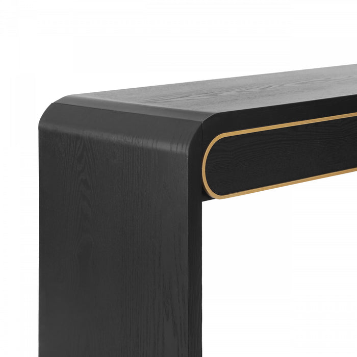 Olivia 47.2\" Wooden Sofa Table with Drawers - Black