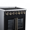 Forno Massimo 30 Inch French Door Electric range, 5 radiant burners, 4.32 cu.ft., Black - FFSEL6955-30BLK Electric Range | Cuisiniere electrique Massimo de 30 po a portes francaises, 5 foyers, 4,32 pi³, noir – FFSEL6955-30BLK