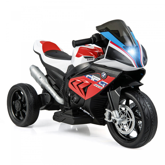 12v Kids Ride On Motorcycle Licensed Bmw 3 Wheels Electric Toy W/ Light & Music Red