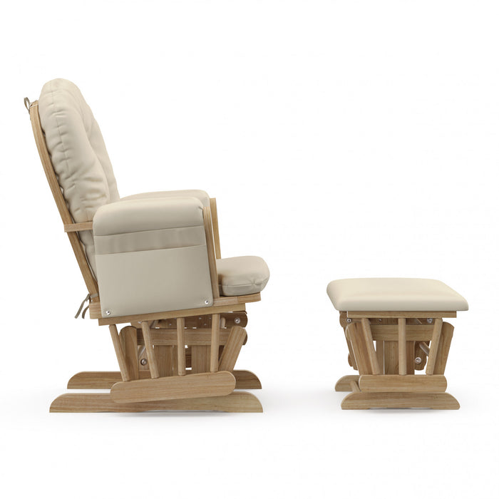 Storkcraft Hoop Glider and Ottoman - Natural/Beige