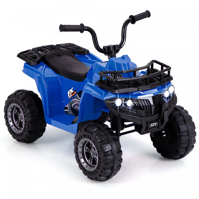 Costway Kids Ride On Electric Atv 6v 4-wheeler Quad Car With One-button Start Tread Tires Navy