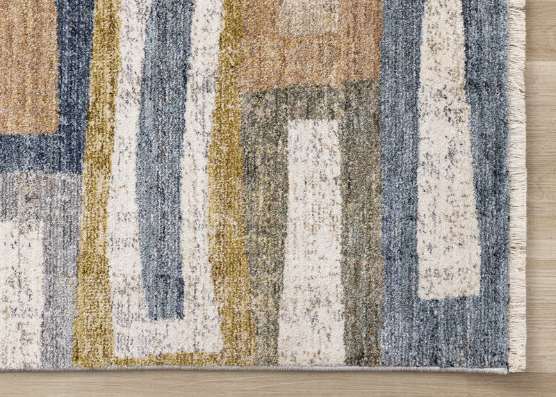Macey Modern Grey Blue Red Sophisticated Area Runner - 2'0\" x 7'10\"