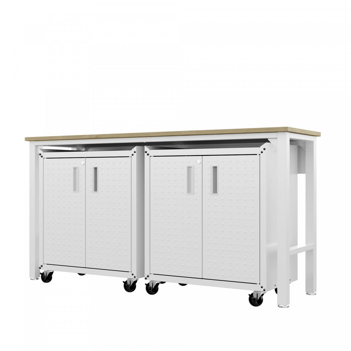 Fortress Modern 3-Piece Garage Set in White Garage Storage