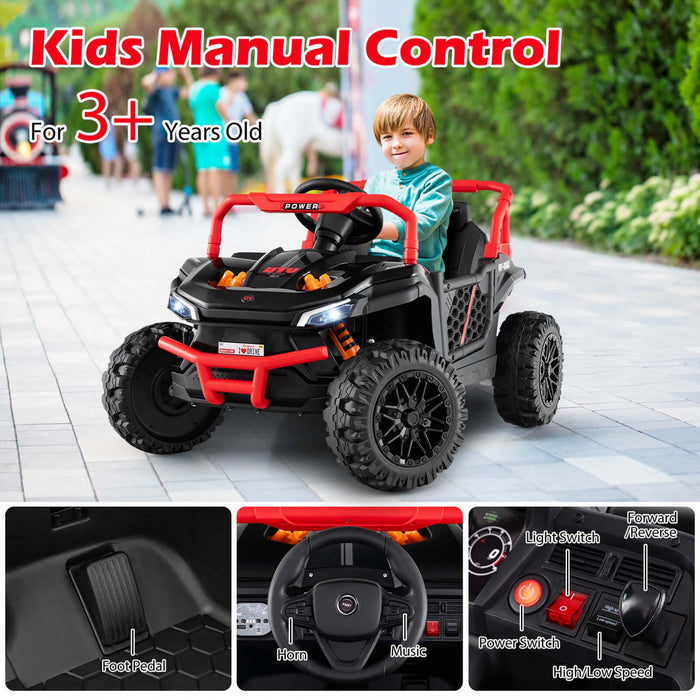 Costway 12v Kids Ride On Truck With Parental Remote 3 Speeds & Reverse Forward Function Red