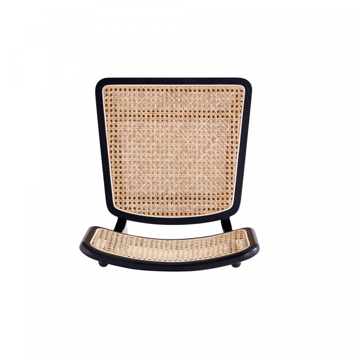 Giverny Industry Chic Wood Dining Chair in Black and Natural - Set of 4