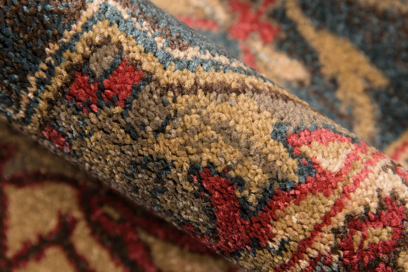 Lux Traditional 9'3\" x 12'6\" Area Rug in Blue Indoor Area Rug