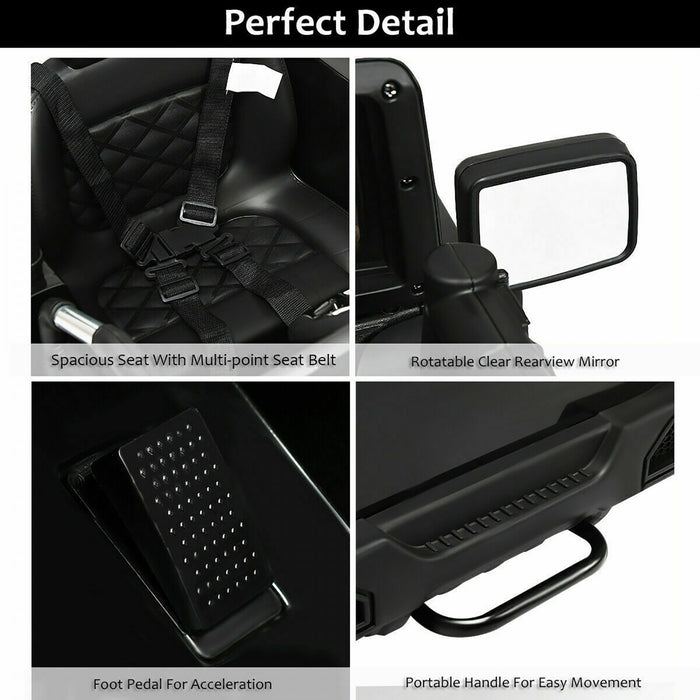 Costway 12v Kids Ride On Truck Car W/ Remote Control Mp3 Music Led Lights Black