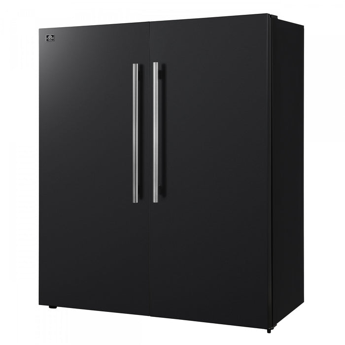 Forno Maderno 60 Inch Convertible Refrigerator/Freezer in Black, Trim Grill, 27.2 cu.ft - FFFFD1722-60SG-BLK