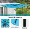 Costway 10Ft Outdoor Market Patio Table Umbrella Push Button Tilt Crank Lift Blue