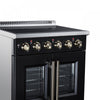 Galiano 30 Inch French Door Electric Range, 4 radiant burners, 4.32 cu.ft., Black - FFSEL6917-30BLK | Cuisiniere electrique Galiano de 30 po avec portes francaises, 4 foyers, 4,32 pi³, noir – FFSEL6917-30BLK