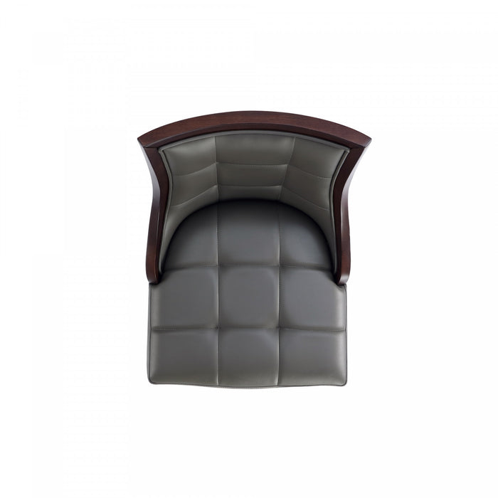 Fifth Avenue Traditional Wood Upholstered Counter Stool in Graphite - Set of 3