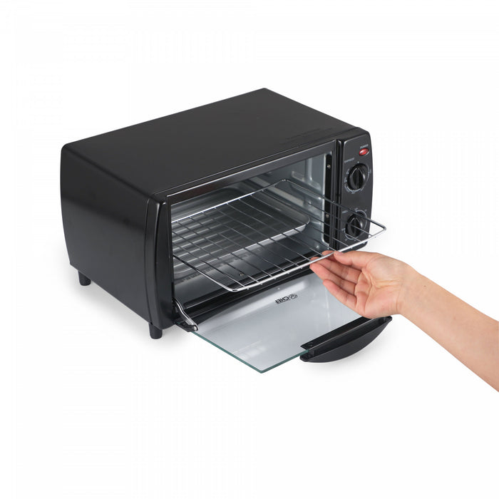CHK Series Commercial Chef 4-Slice 10L Toaster Oven, 1000W, CHTO40B, Black