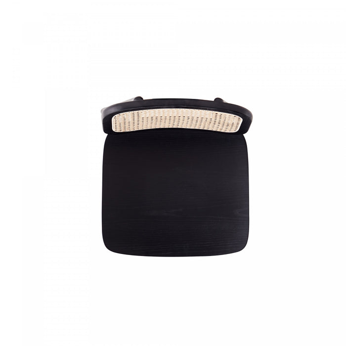 Versailles Industry Chic Wood Dining Chair in Black and Natural - Set of 4