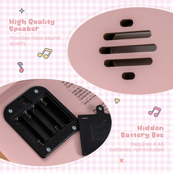 Costway 18 Keys Kids Piano Keyboard with Removable Music Stand One-key Start for Boys Girls Pink