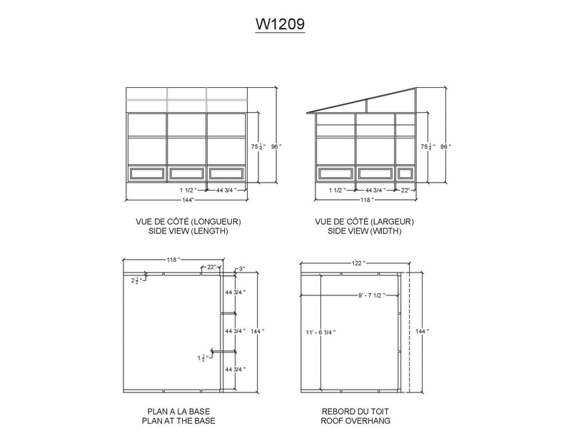 Gazebo Penguin Florence - Wall Mounted Solarium 10x12 Metal Roof