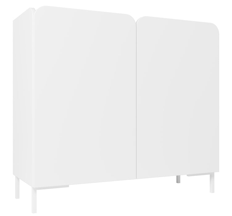 Manhattan Comfort Mid-Century Modern Bogardus 4-Shelf Accent Cabinet - White