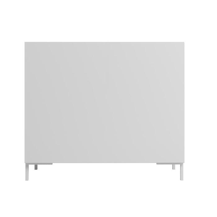 Manhattan Comfort Mid-Century Modern Bogardus 4-Shelf Accent Cabinet - White