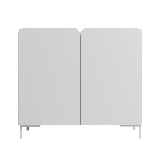 Manhattan Comfort Mid-Century Modern Bogardus 4-Shelf Accent Cabinet - White