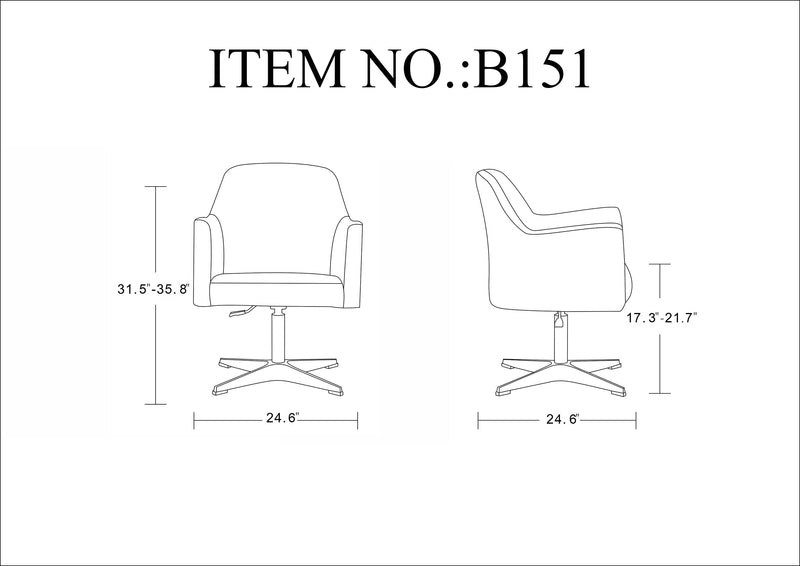 Manhattan Comfort Pelo Polished Chrome Faux Leather Adjustable Height Swivel Accent Chair - White