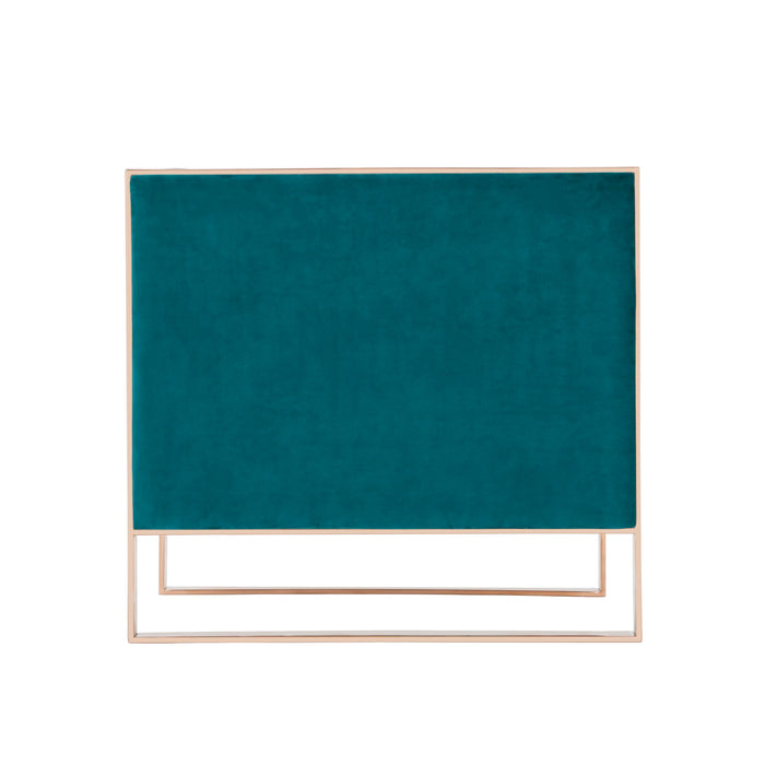Manhattan Comfort Trillium Velvet Accent Chair - Teal & Gold