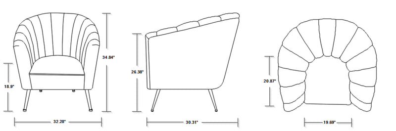 Manhattan Comfort Rosemont Velvet Accent Chair - Blush & Gold