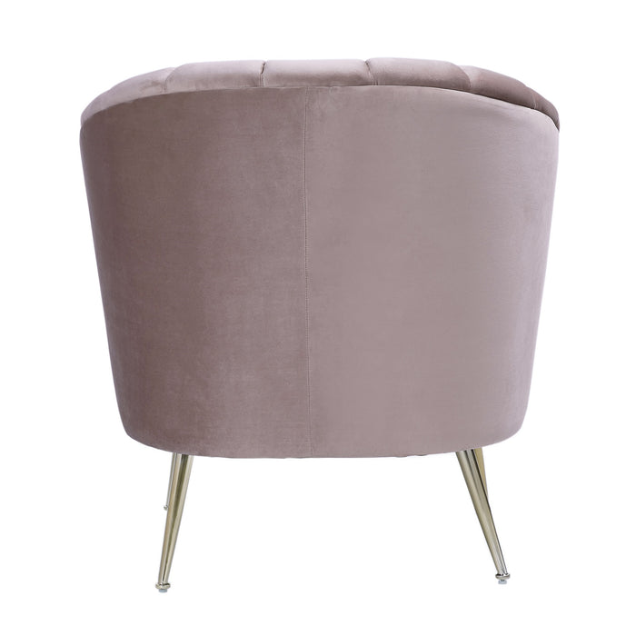 Manhattan Comfort Rosemont Velvet Accent Chair - Blush & Gold